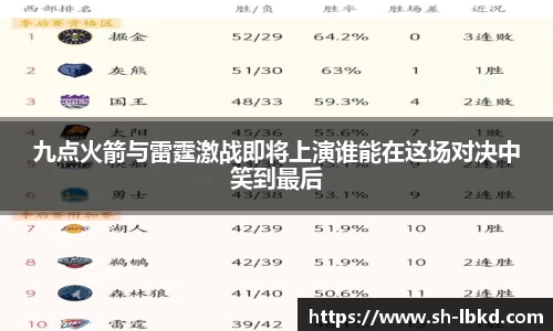 九点火箭与雷霆激战即将上演谁能在这场对决中笑到最后